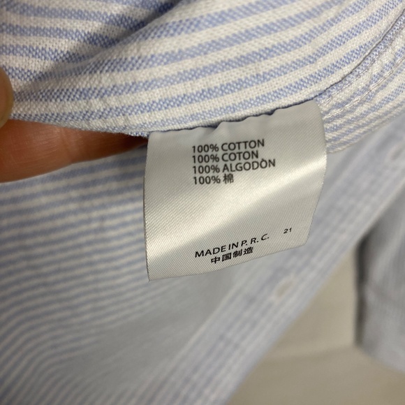 Brandy Melville Women's Button up Top, One Size, Blue & White Stripe - Picture 6 of 9